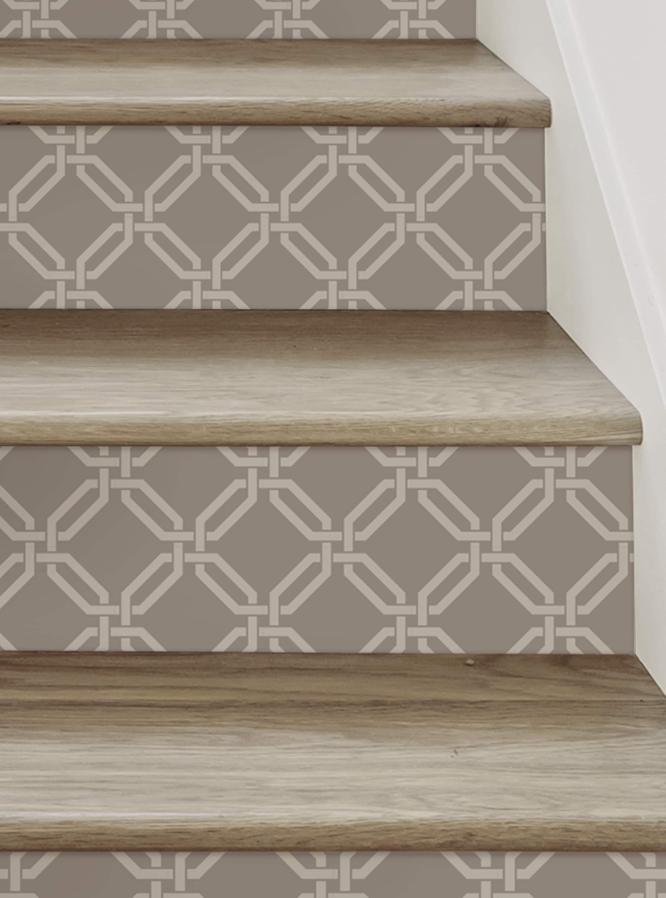 Octagonal Tree Riser Octagon Links, Warm Grey, Stair Riser Decals - Etsy
