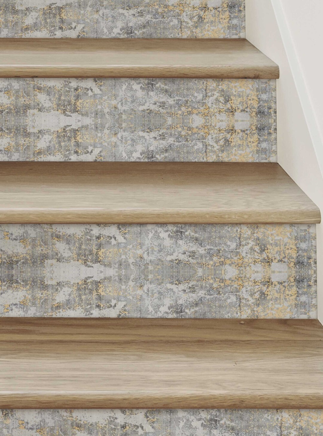 thumbnail image 2 of Gunmetal Grey Glitter Fabric Stair Decal - 7 Inch Wide Staircase Riser Roll 2 of 6