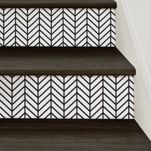 Herringbone Lines Stair Riser Decals