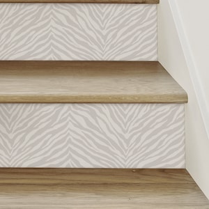 Zebra Print, Grey, Stair Riser Decals