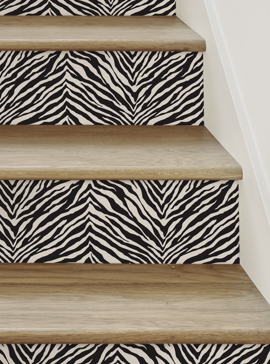 Zebra Print, Black, Stair Riser Decals - Etsy