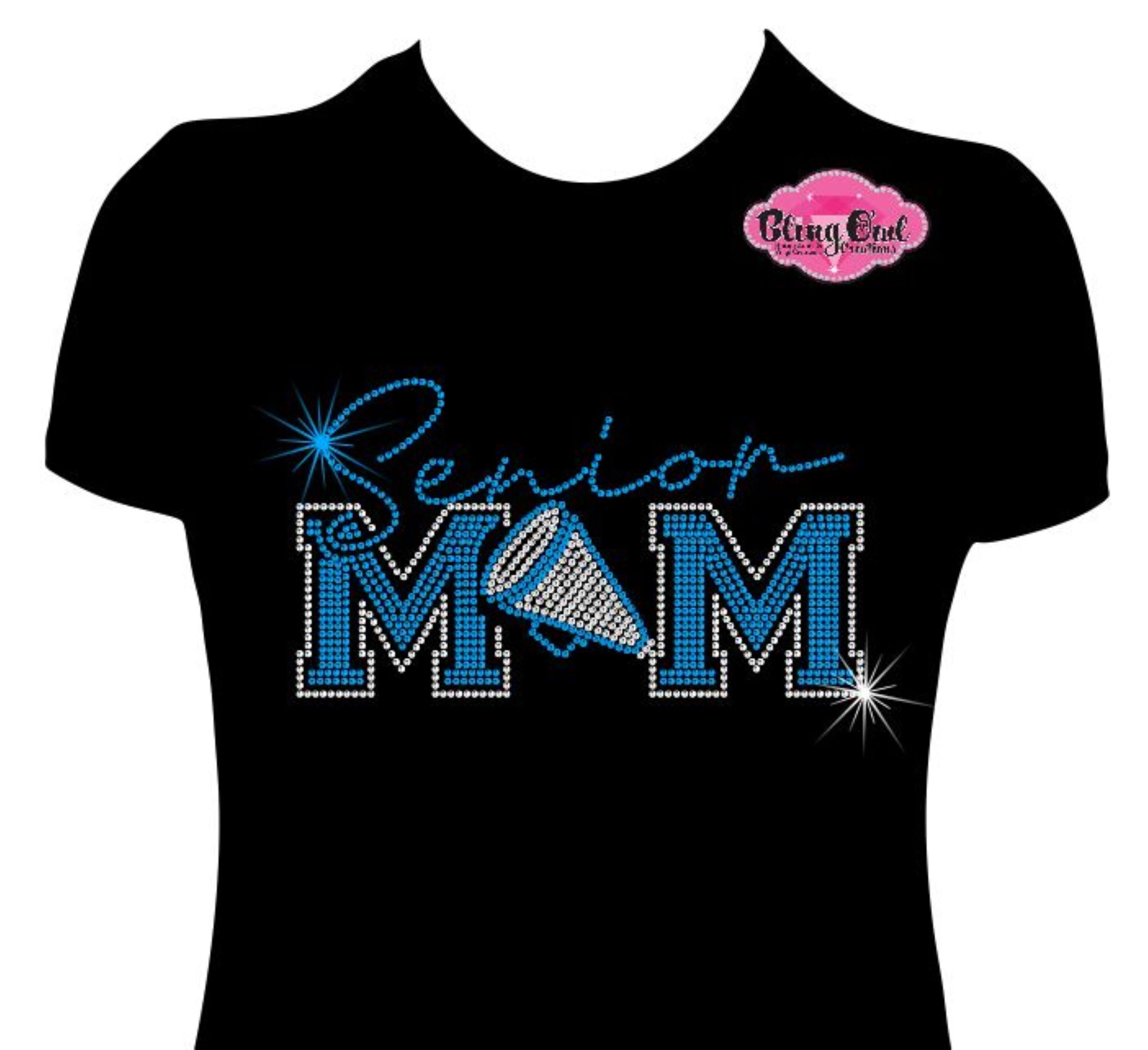 Senior Cheer Mom Megaphone Rhinestone Bling T shirt Custom Cheer Mom Shirt Cheerleading Tee Cheer Mom Gift Personalize Etsy