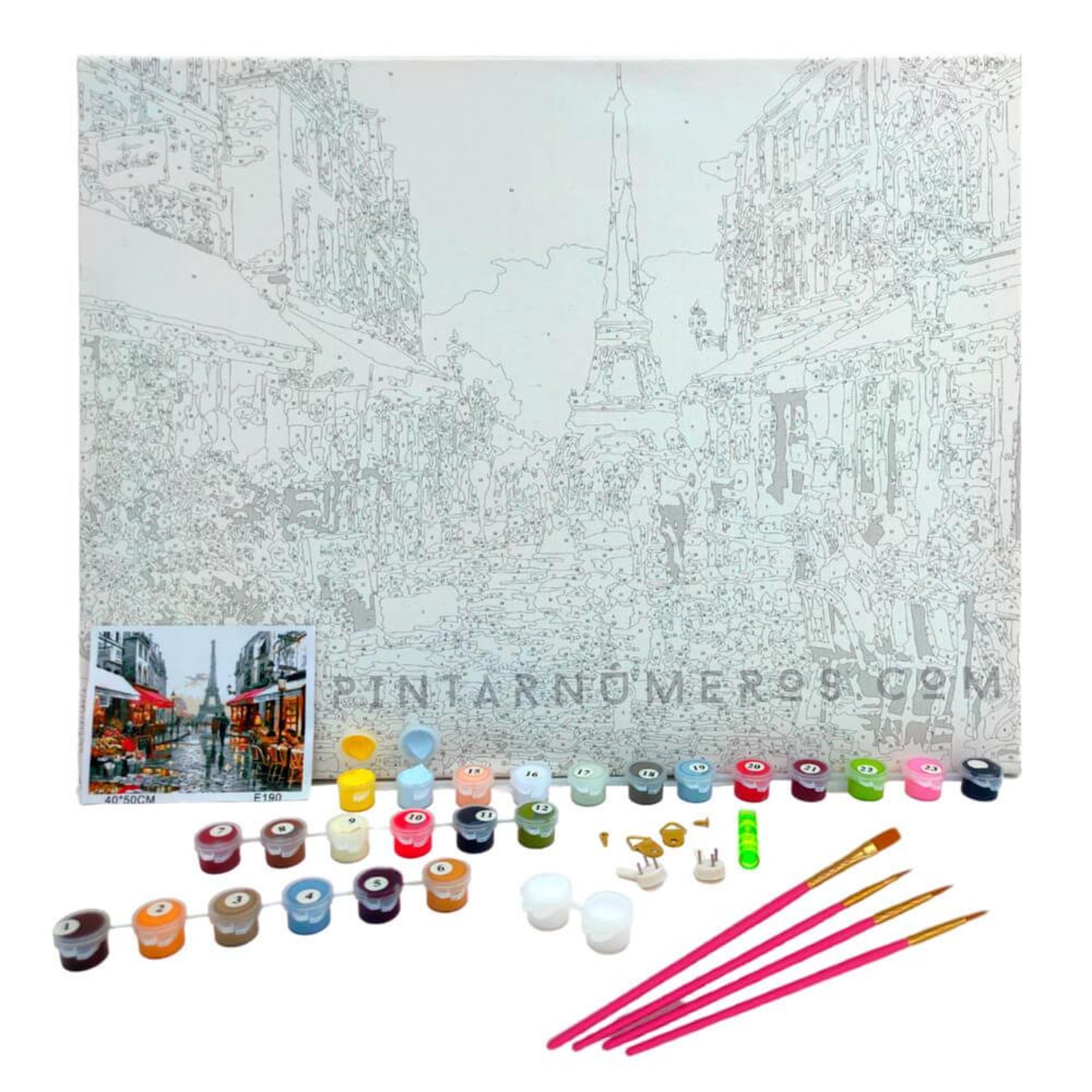 Premium paint kit already FRAMED to PAINT NUMBERS™ _ Café al Etsy