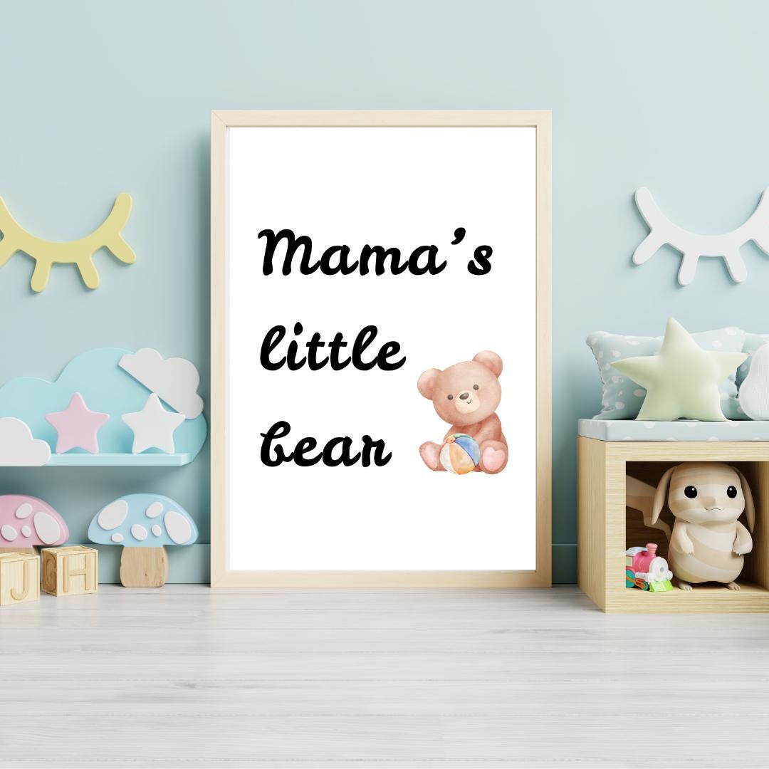 Watercolor Teddy Bear Nursery Print | Gender Neutral Decor (digital ...