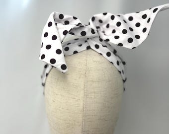 Bandana serre-tête avec armatures à pois : accessoire pour femme serre-tête style vintage des années 40