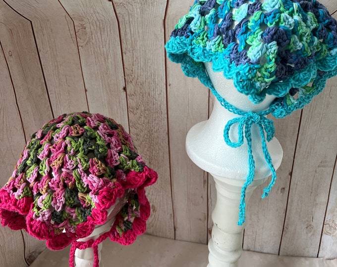 Featured listing image: CROCHET KERCHIEF in bright colour Lightweight Summer Head Covering Scarf Headband Y2K Festival Boho Hair Accessory Retro Bandana Beach Wear