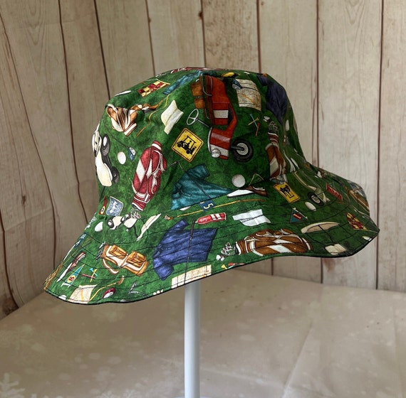Handmade Reversible Golf Bucket Hat Minimalist Basic Summer Bucket Hat Lightweight Holiday Beach Pool Sun Protector Hat
