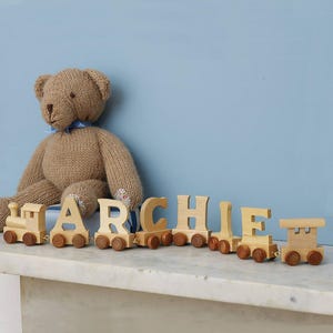 Personalized Wooden Name Train: Baby Keepsake, Christening Gift