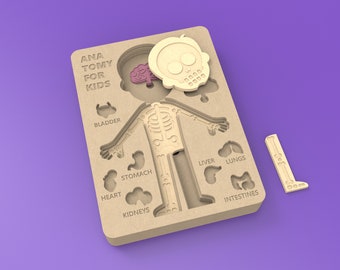 Anatomy Game for Kids: Laser Cut Toy E-File (DXF File)