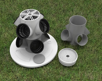 3D Printed Vertical Hydroponic System for 5-Gallon Bucket (STL Files) Digital Download