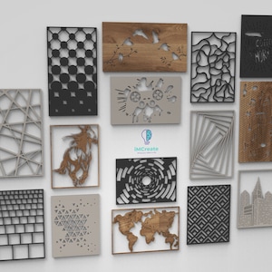 CNC Wall Art panels collection | For CnC and Laser cutting Machine | STL | DXF