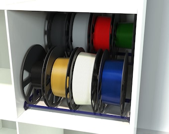 Kallax Compatible Filament Roll Holder: Quadruple 3D Print Storage (STL File)