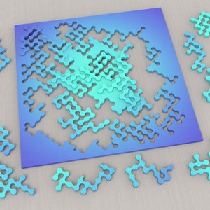 2 Geometric Puzzle Pattern 1 simple & 1 more complex DXF: Customizable Laser Cut or CNC Design - Connect-the-Dots Style Template