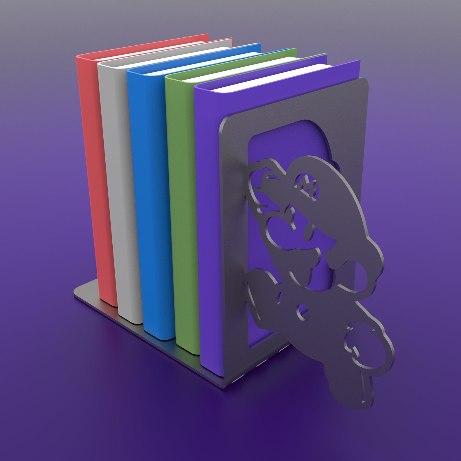 3D Books Holder for Fiber Laser Machine or Plasma Cutter in DXF and STL