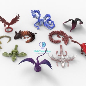 Mix Dragons (5 Articulated and 5 Solid) | 3D PRINT ST Dragons