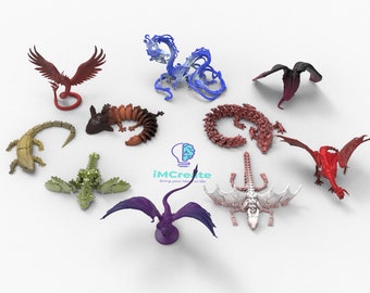 3D Print Dragons: Articulated & Solid STL Models (Digital Download)