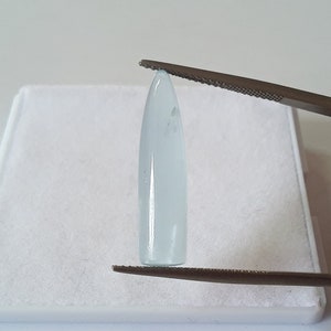 6MM*Bullet Shape Gemstone*Natural Milky Aquamarine Smooth Bullet Cabochon*Size 6×24.1MM Bullet Gemstone*Lose Stone for Jewelry*Pendant Stone