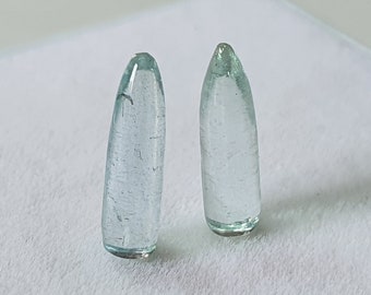 3MM*Bullet Shape Gemstones*Natural Aquamarine Smooth Bullet Cabochons*11.00MM/11.50MM High*Loose Stone for Jewelry*Pendant Stone
