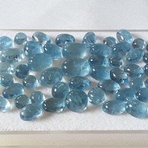 Natural Aquamarine Cabochon Pack of 1 Pc*Oval/Round Shape *Size 4MM*5MM*6×4MM*7×5MM*8×6MM *Loose Stone for Jewelry*wholesale Price