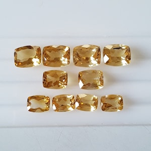 10×8MM*9×7MM*8×6MM*Natural Citrine Faceted Cut Gemstone*Rectangular Cushion Shape*Citrine for Jewelry*Gemstone for Jewelry*Pendant Stone.