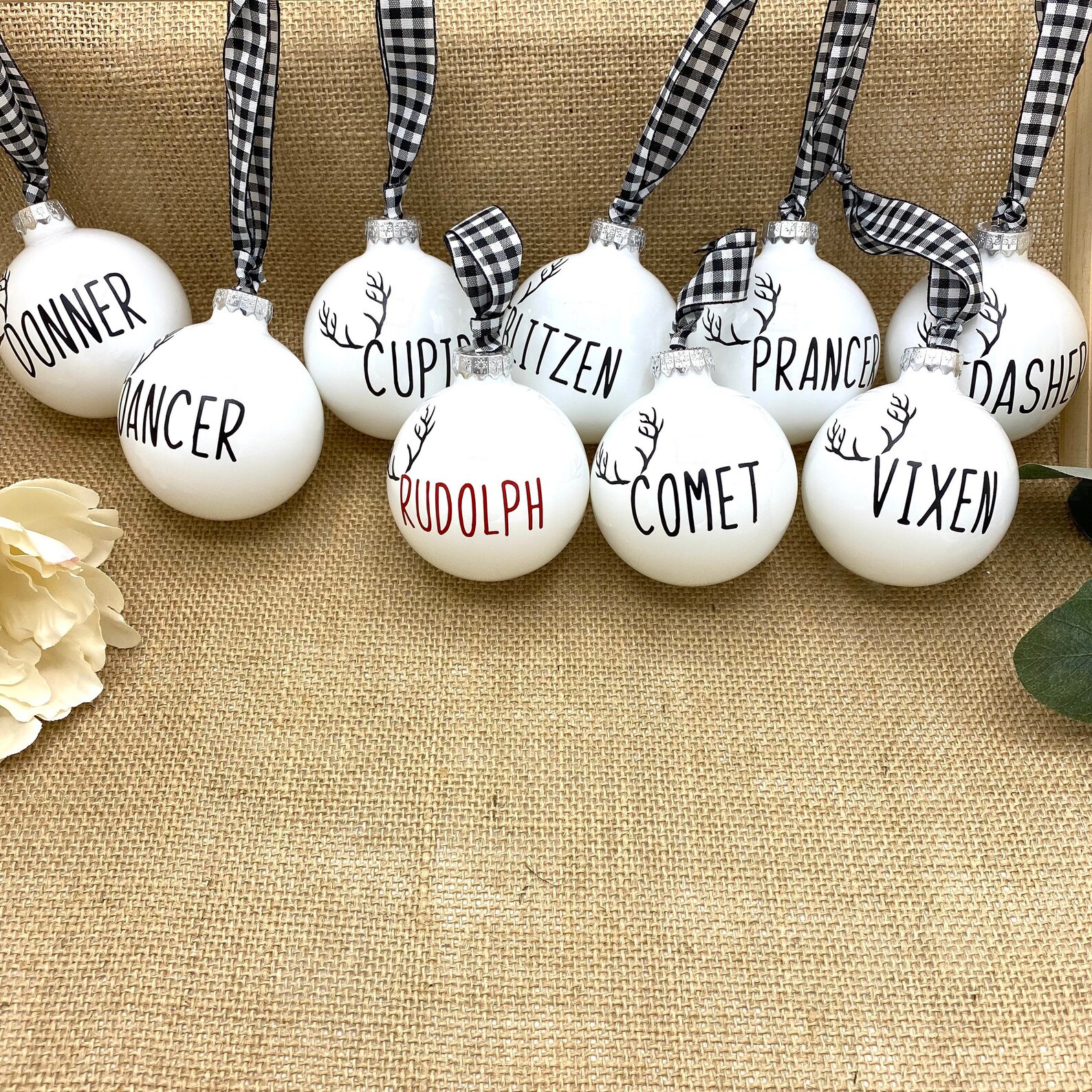 Santas Reindeer Christmas Ornament Gift Set Holiday Gift Etsy