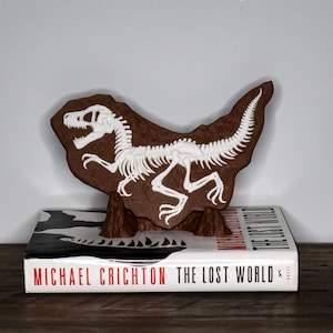 Velociraptor Skeleton Fossil 3D Printed Display Decor