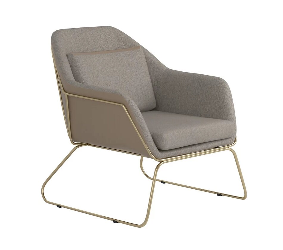 Fabric Accent Chair With Angled Sled Base Etsy