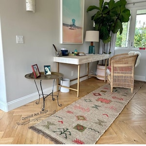Kilim runner Handwoven Wool Jute Rug Handmade Kilim Dhurrie Rug, Motifs Oriental Traditional Indian Geometric Turkish Home decor