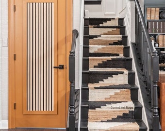 Handgefertigter Natürlicher Jute Teppich, Treppen Jute Läufer, Treppen Dekor Hanf Läufer, Jute Treppenläufer, Bauernhaus Jute Teppich, Flurteppich in Sondergröße