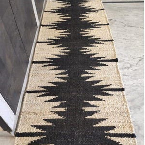 Natural Jute Runner Rug Handwoven Hemp Rug Bohemian Area Rug Decorative Entryway Rug Stair Runner Outdoor Patio kitchen Custom Size Rug