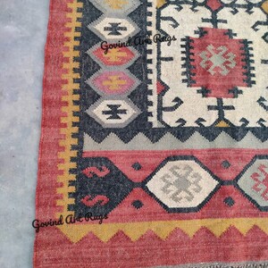 AREA RUGBOHO RUGKILIM RUGNAVAJO RUGSCANDINAVIAN RUGWOOL JUTE RUGwool rugHandmade RugDoormat rugWool Jute Kilim RugTurkish RugKilim Runner Rug5x7 Bohemian Rug