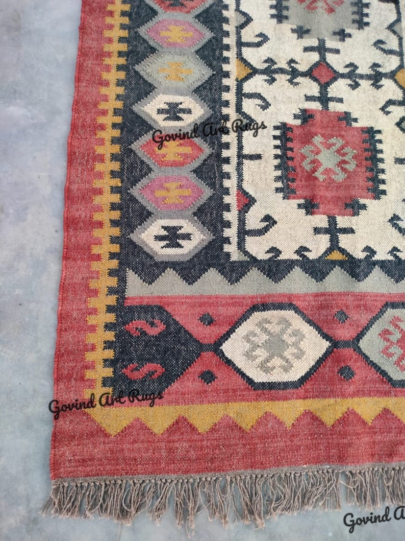 AREA RUGBOHO RUGKILIM RUGNAVAJO RUGSCANDINAVIAN RUGWOOL JUTE RUGwool rugHandmade RugDoormat rugWool Jute Kilim RugTurkish RugKilim Runner Rug5x7 Bohemian Rug