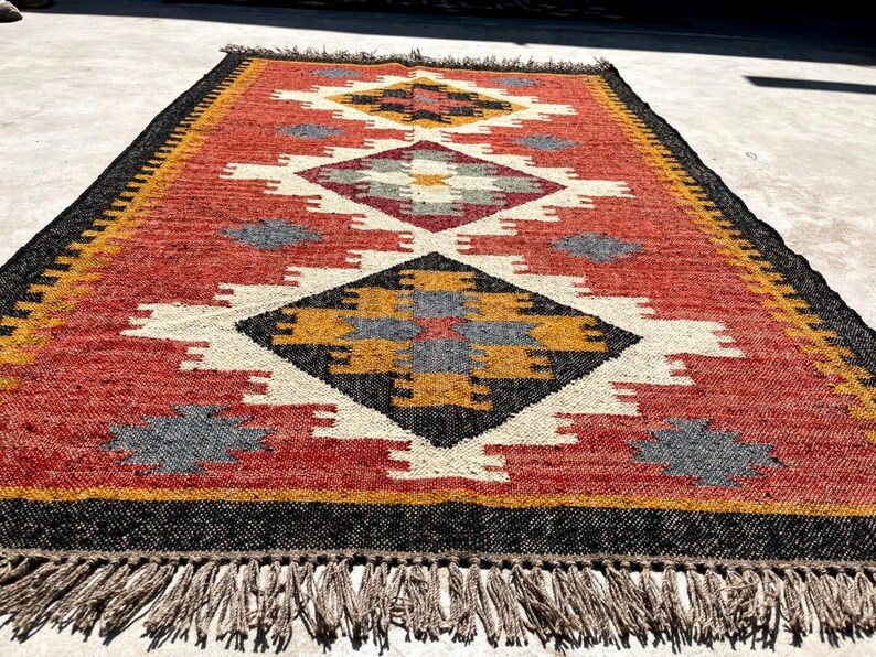 Tapis Kilim Turc Vintage 2x11 Mètres - Laine Tissée Main - Années 1970