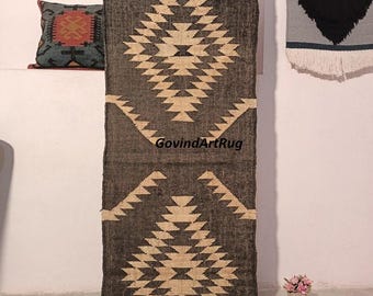 Handmade Kilim Runner Rug For Stair Decor/ Handwoven Wool And Jute Runner,Bohemian Rug, Vintage Kilim Rug, Custom Kilim Runner, 2x30,2x35 Ft