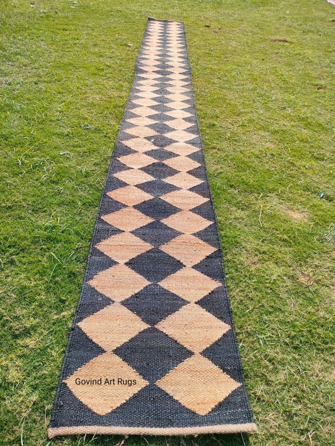2x22 Ft Long Hallway Jute Runner Rug, Handwoven Stair Runner Rug, Beige ...