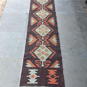 Handmade Kilim Runner Rug For Stair Decor/ Handwoven Wool And Jute Runner,Bohemian Rug, Vintage Kilim Rug, Custom Kilim Runner, 2x30,2x35 Ft