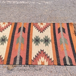 Multicolor Hallway Kilim Runner Rug, Wool Jute Runner, Long Runner Rug, Custom Size Rug, Bohemian, Turkish Runner, 2x20, 2x40, 2.6x30 Ft