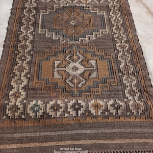 Handwoven Kilim Jute Rug, Wool Rug, Wool and Jute Rug Handmade Kilim Dhurrie Rug, Motifs, Oriental, Traditional Indian, Geometric, Turkish