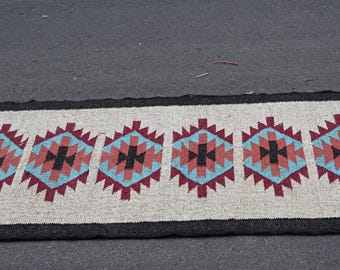 Handmade Wool Jute Kilim Runner Rug Black Border Beautiful Hallway Runner, Vintage  Kilim Runner For Stair | Bedside | Kitchen | Entryway