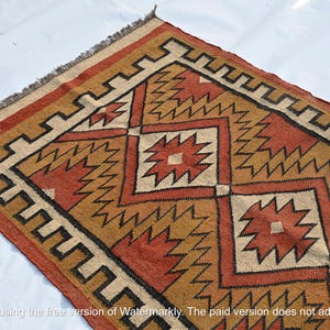 Handwoven Wool Jute Rug- Handmade Kilim Dhurrie Rug, Kilim Area Rug, Vintage Jute Rug, Boho Home Decor Rug, Flatweave Rug, Bedroom Kilim Rug