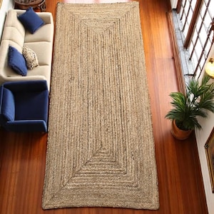 2.6X8, 2.6X12 Ft Braided Natural Jute Runner - Vinateg Kitchen And Hallway Jute Runner, Eco Friendly Rug, Custom Size Runner