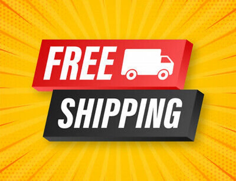 Op de afbeelding: Een rood-zwarte banner met de tekst "GRATIS VERZENDING" en een wit silhouet van een bestelwagen.
