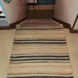 Natural Jute Hemp Runner Rug, Custom Size Jute Hemp Runner, Hemp For Stair Decor, Tufted Hemp Rug, Eco Friendly Hallway Jute Runner