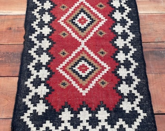 Handmade Wool Jute Kilim Rug, Handwoven Area Rug, Boho Décor Rug, Kilim Jute Rug, Flatweave Rug, Bohemian Rug, Indian Dhurrie Rug