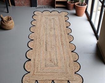 Jute Runner Rug Natural Jute Runner Rug, Indian Handwoven Jute Rug Custom Size Rug For Hallway Entry Way Kitchen Laundry Boho Decor Rug