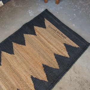 Beige Jute Runner Rug With Black Border, Stair Jute Runner, Hemp Jute Runner , Custom Size Jute Runner ,Eco Friendly Rug, jute teppich 2x8ft