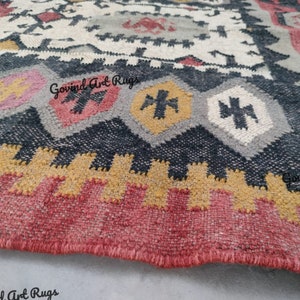 AREA RUGBOHO RUGKILIM RUGNAVAJO RUGSCANDINAVIAN RUGWOOL JUTE RUGwool rugHandmade RugDoormat rugWool Jute Kilim RugTurkish RugKilim Runner Rug5x7 Bohemian Rug