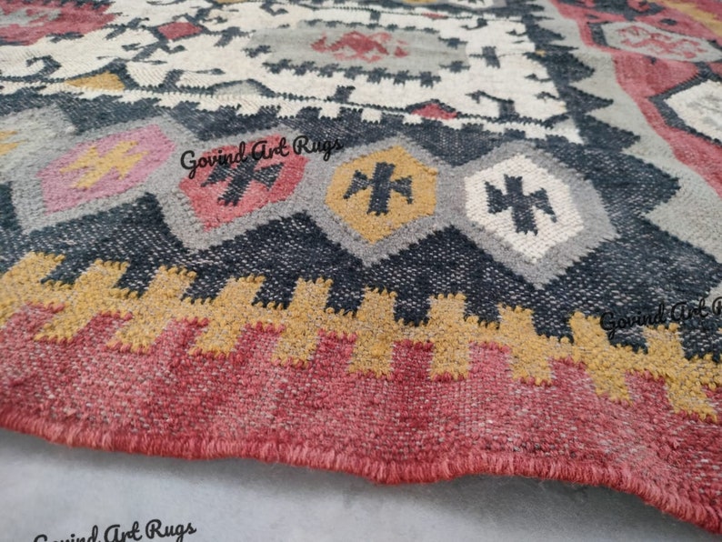 AREA RUGBOHO RUGKILIM RUGNAVAJO RUGSCANDINAVIAN RUGWOOL JUTE RUGwool rugHandmade RugDoormat rugWool Jute Kilim RugTurkish RugKilim Runner Rug5x7 Bohemian Rug