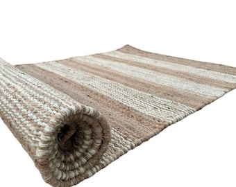 Natural Jute Runner Rug – Hemp Hallway Runner, Boho Entryway Rug, Handwoven Farmhouse Decor, Eco-Friendly Long Rug, Rustic Table Runner