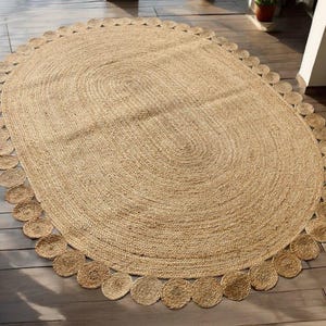 Handwoven Braided Jute Oval Rug |